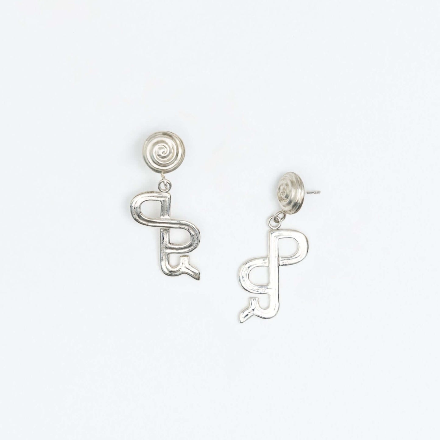 Logo silver earrings